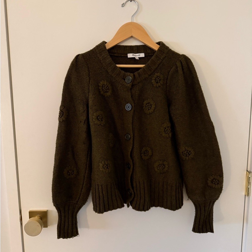 Madewell Green Knit Cardigan
